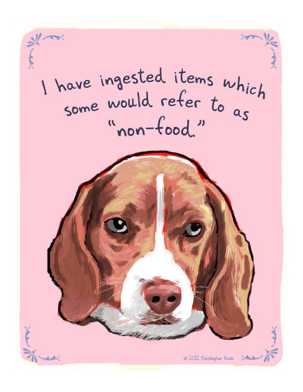 Beagle 5x7 Print of Original Painting with phrase