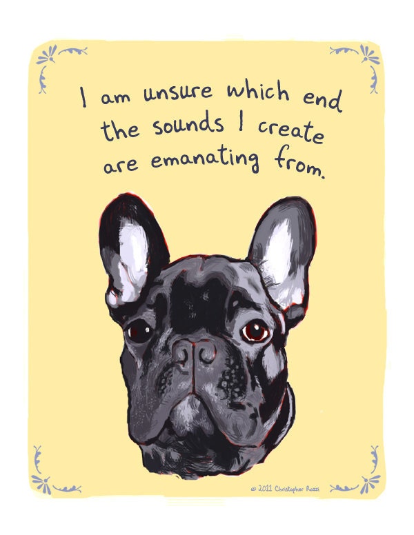 Black Frenchie 8x10 Print of Original Painting with phrase