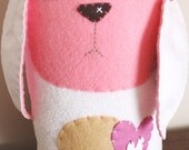 BOObeloobie Lilliput the Lamb in Pink check, white and cream accents