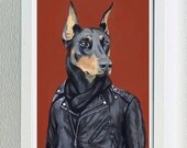 Framed Fine Art Print - Sven - Dogs In Clothes by Heather Mattoon