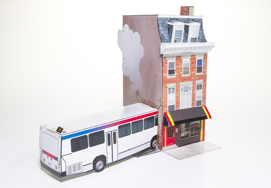 Monk's Bus Crash - papercraft debacle