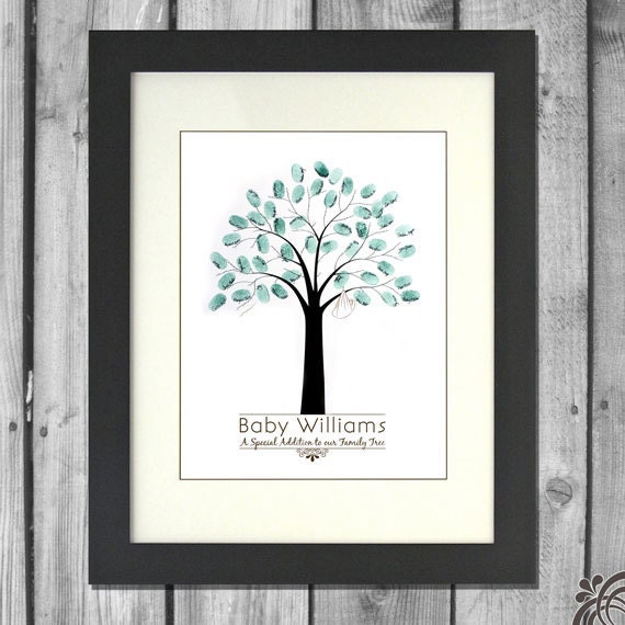 Baby Shower Fingerprint Tree