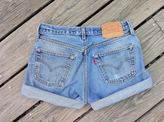 Jean Shorts Vintage Levi S Button Fly High Waist