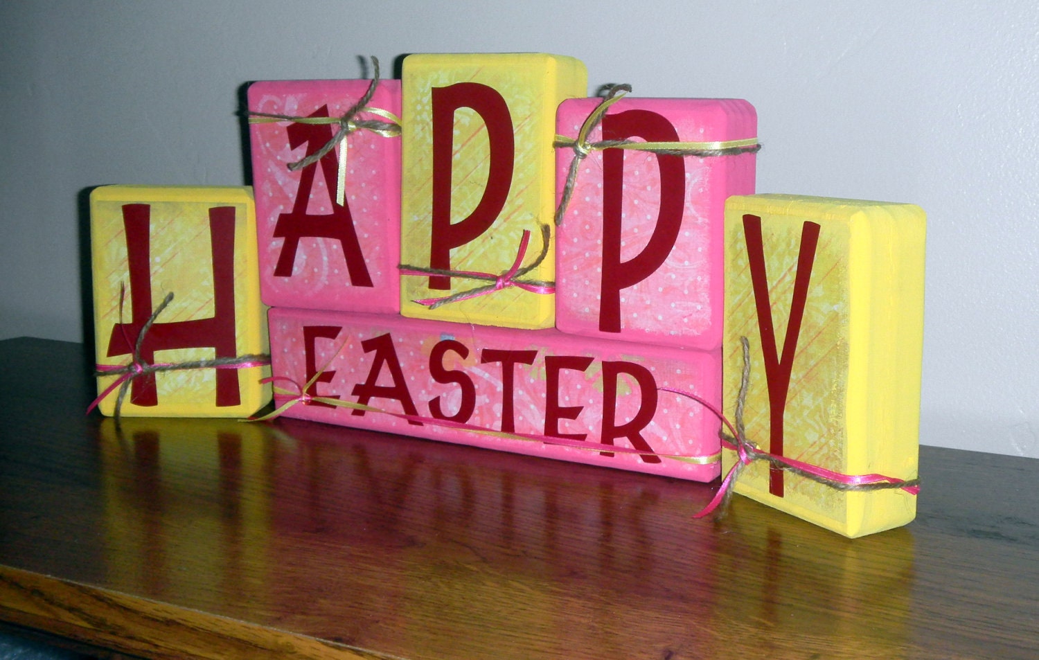 HAPPY EASTER Blocks - Great Spring/Easter Decoration - SALE