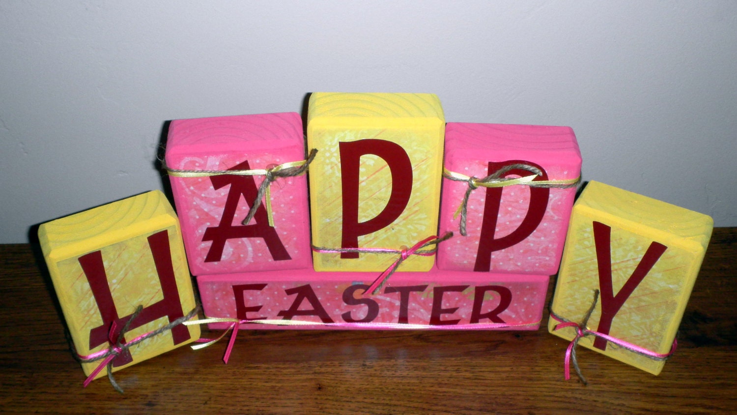 HAPPY EASTER Blocks - Great Spring/Easter Decoration - SALE