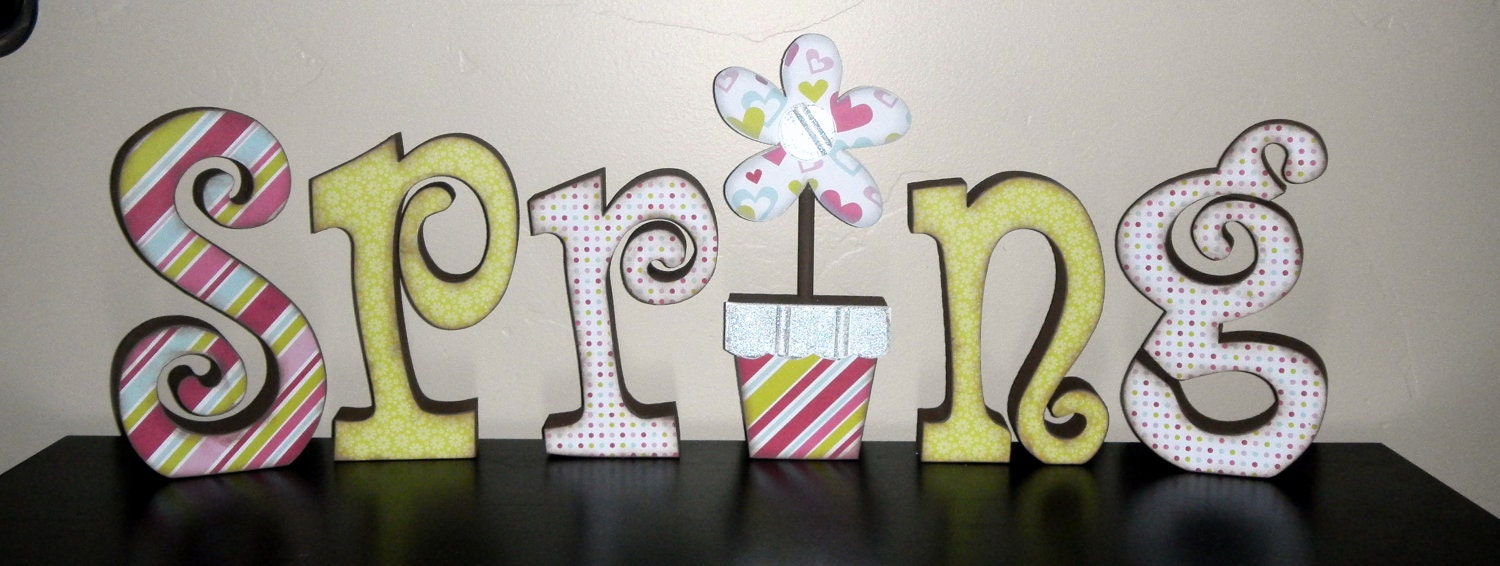 SPRING Letters with Flowerpot- for fun Spring decor