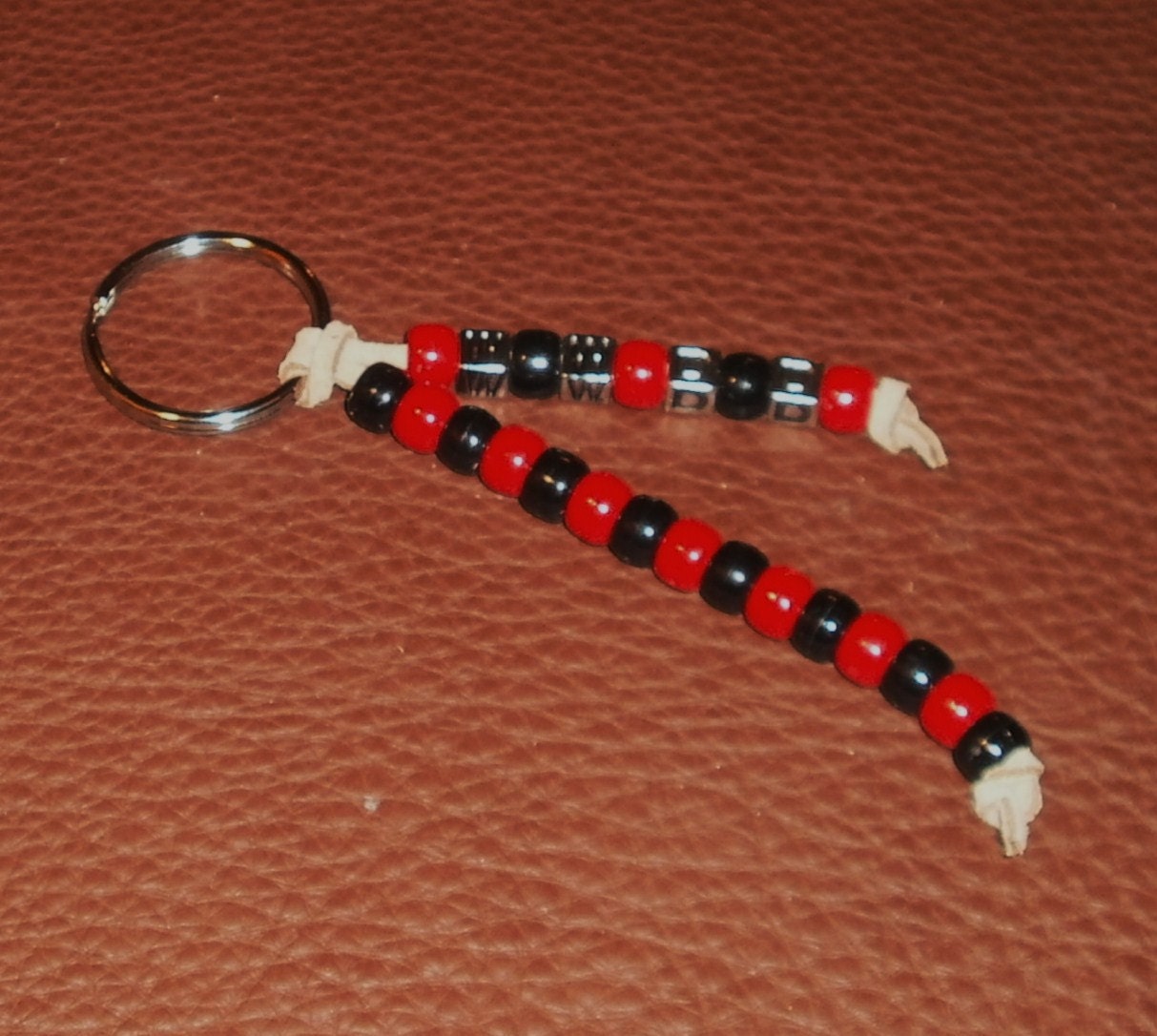 Supernatural WWDD Red and Black Beaded Keychain - Dean Winchester