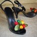 RESERVED for NADINE NOS Vintage 50s 1950s clear and black patent fruit pumps shoes