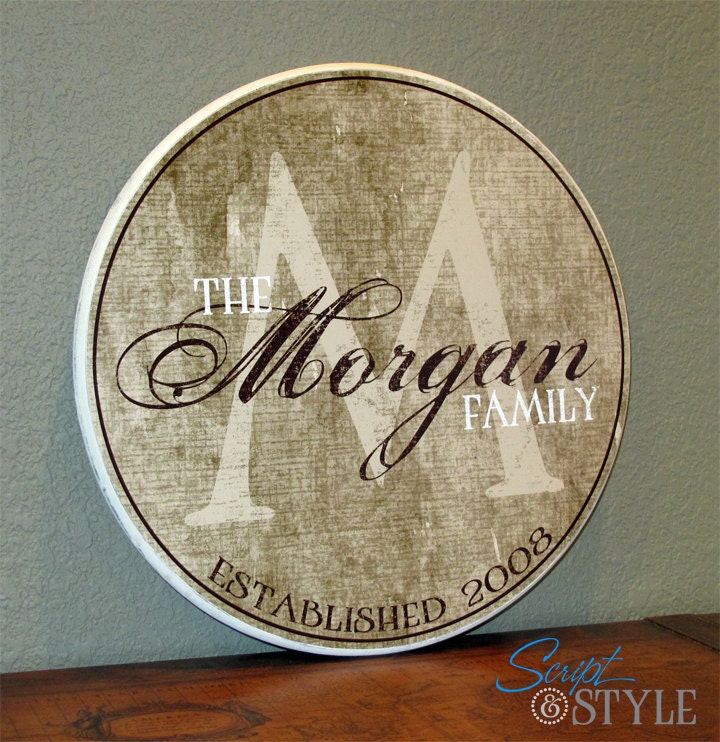 Personalized Family Name Sign, Family Established Sign, Last Name Sign, Wedding Sign, 24"