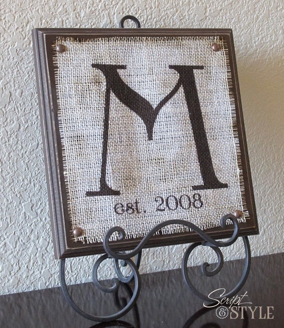 Personalized Monogram Family Name Sign, Initial Sign, Wall Art, 11" x 11"