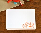 Hello Vintage Bicycle Flat Note Cards . Stationery Set of 16