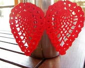 Red Cotton Crochet Earrings - NO:8