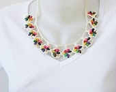 Crochet  Necklace With Wooden Beads