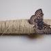 Vintage french wooden spool with hemp twine