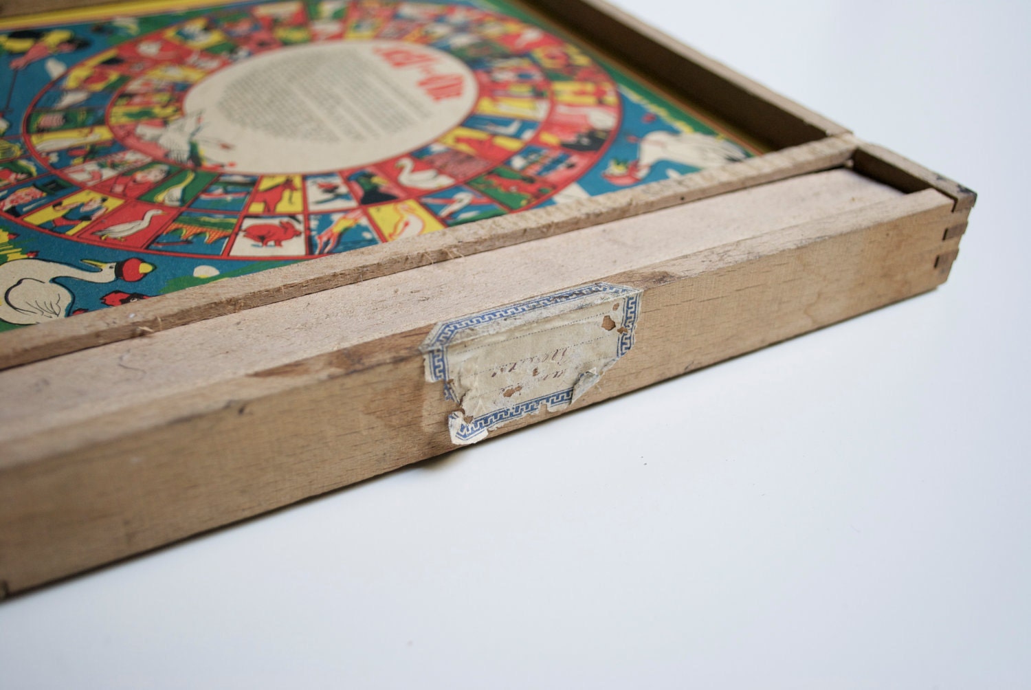 Vintage french board game - wooden toy Jeu de l'oie