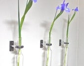 HARDWARE ONLY - 3 Wine Bottle Wall Flower Vase Kits - use your own vase - party favor - hostess gift
