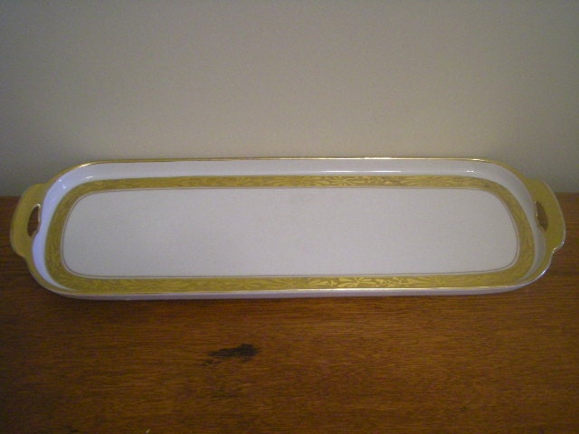 Vintage Platter with Gold Trim