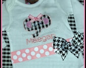 Girly Roll Tide Baby Elephant Appliqed Onesie