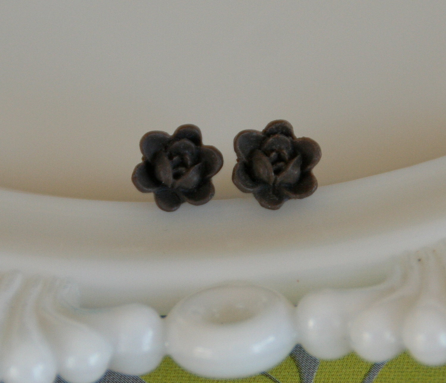 Deep Mocha/Grey Lotus Earrings