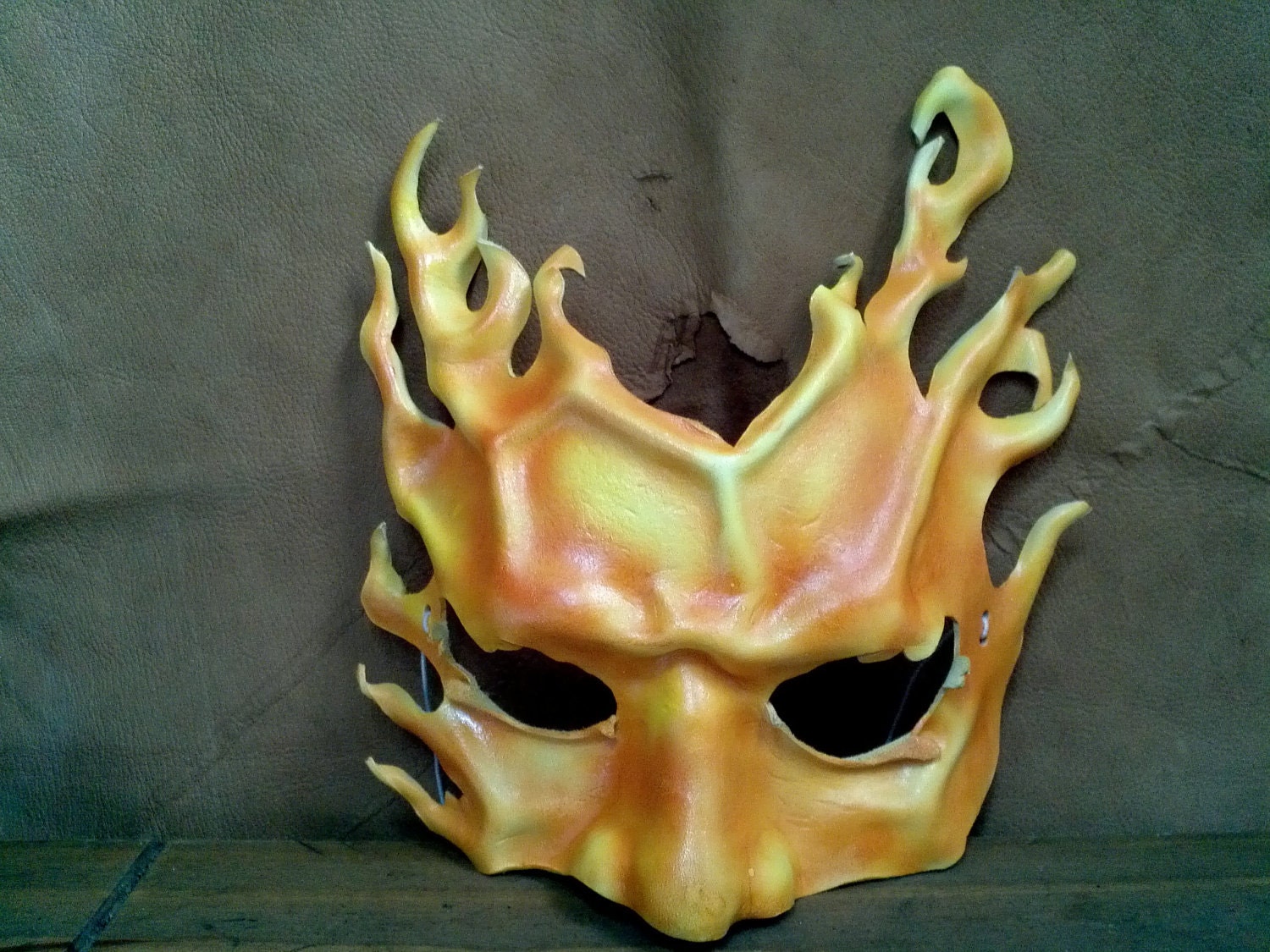 Men's Fire Mask hand made leather mask