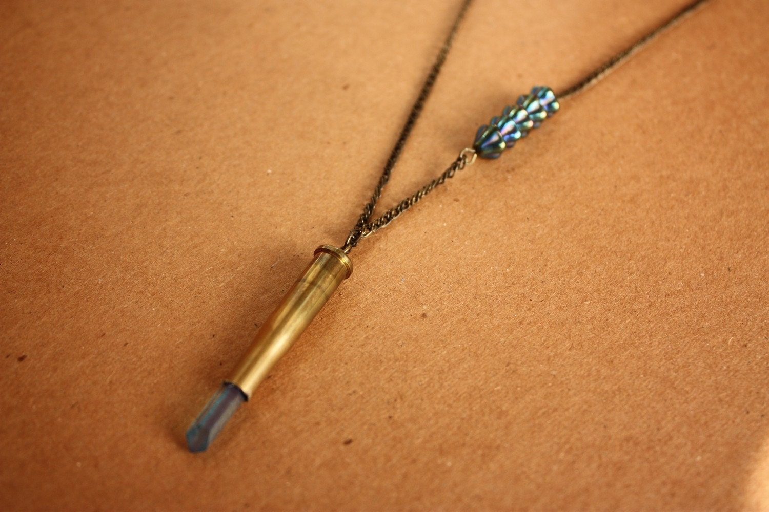 Aqua Aura Hornet Necklace