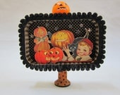 Vintage-look Halloween Jack O'Lantern Altered Altoid Tin