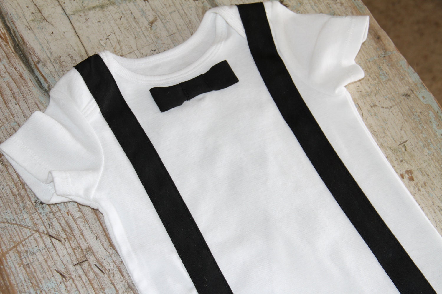 Boy's Bow Tie Suspender Onesie ... Perfect for a Wedding
