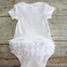 White Onesie with White Eyelet Ruffle Tush . . . Pick your size