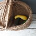 Extra Large Antique Egg Basket with Lid. Hand Woven