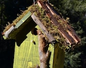 Birdhouse Rustic Outdoor Garden Wood Primitive Birdhouses Bird Watchers Chickadee Songbird Birds House Handmade Woodworking Free Shipping