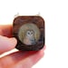 wooden owl necklace, hand painted pendant- spring jewelry - circle square geometric necklace- modern jewelry -winery wood
