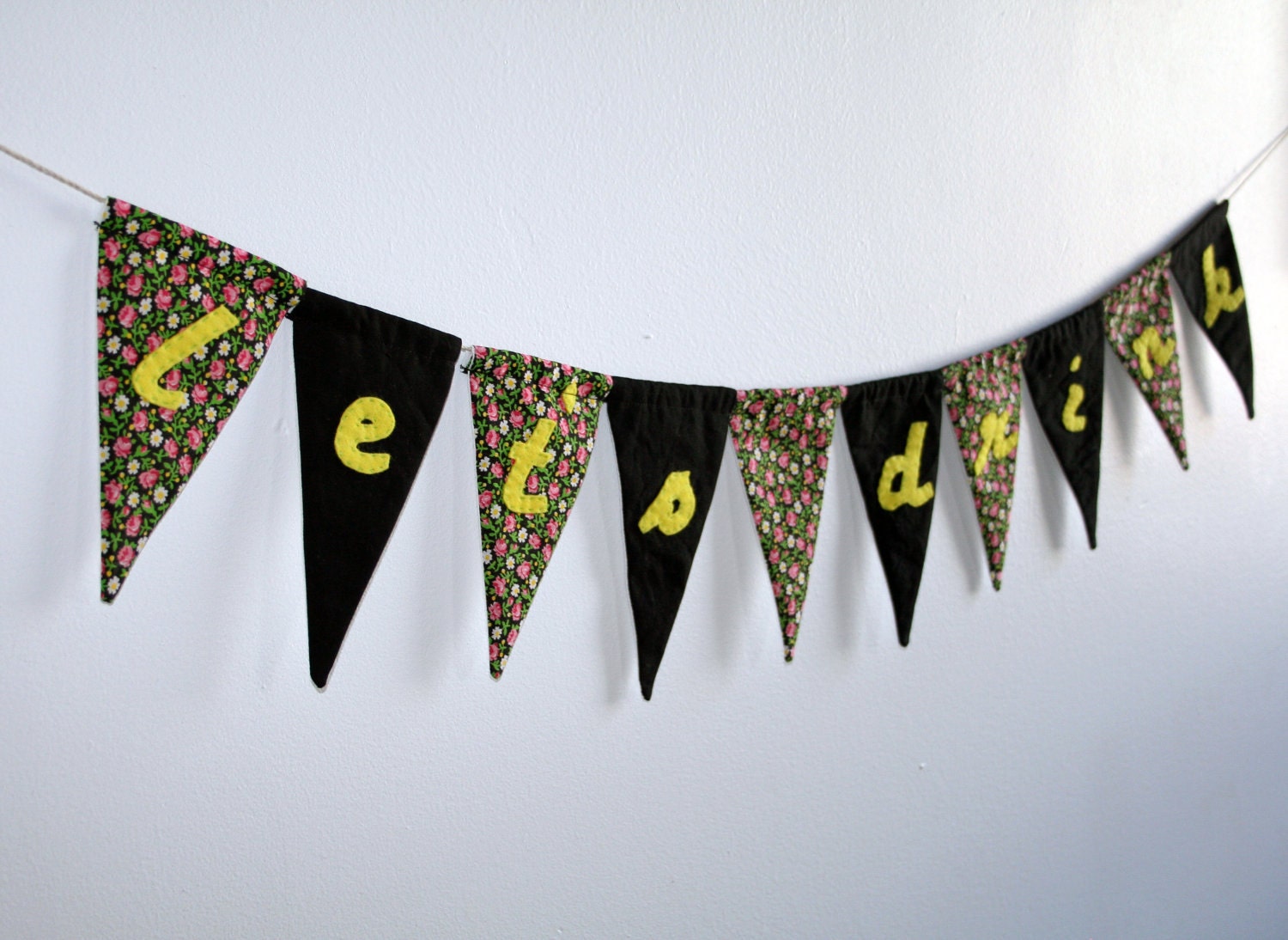 let's drink -- lined birthday/bachelorette/party pennant banner