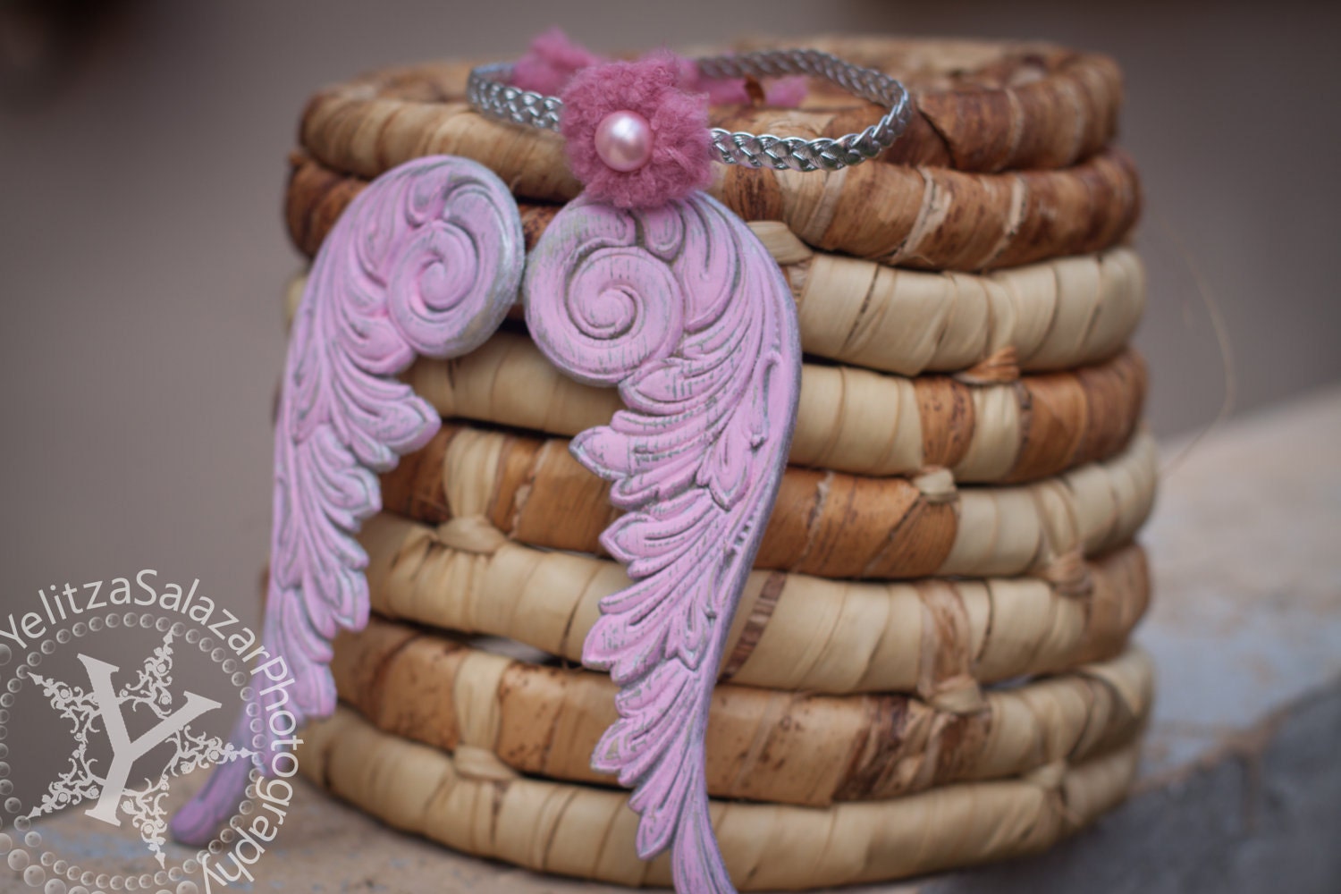 Little Angel Wings - BABY PINK - Wood Carved - Photography Prop