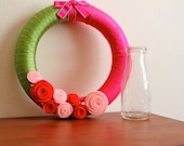 Made to Order - Birthday Pink 12 inch Handmade Wreath by HotGlueHangover