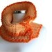 Neck Warmer Scarf in Salmon and Orange Lace Trim with Buttons - Snood - Tangerine - Cowl - Women Teens Accessories - Fall Winter Fashion