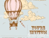 Custom Vintage Hot Air Balloon Invitation - With or Without Photo Il_170x135