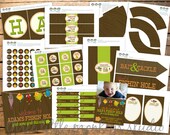 Custom Fishing Birthday Party Pack - invitation, banner, thank you note, party circles and more Il_170x135