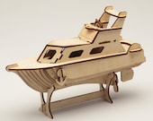 Laser Cut Puzzle Model - Yacht