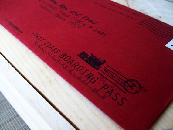 Train Birthday Party Boarding Pass Invitation