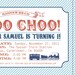 Train Birthday Party Boarding Pass Invitation