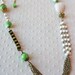 Vintage Reclaimed Turquoise White Marble & gold Necklace