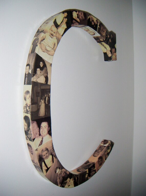 Photo album customized Initial, Baby Photos, Wedding Photos, Nursery Decor, Photo Letter