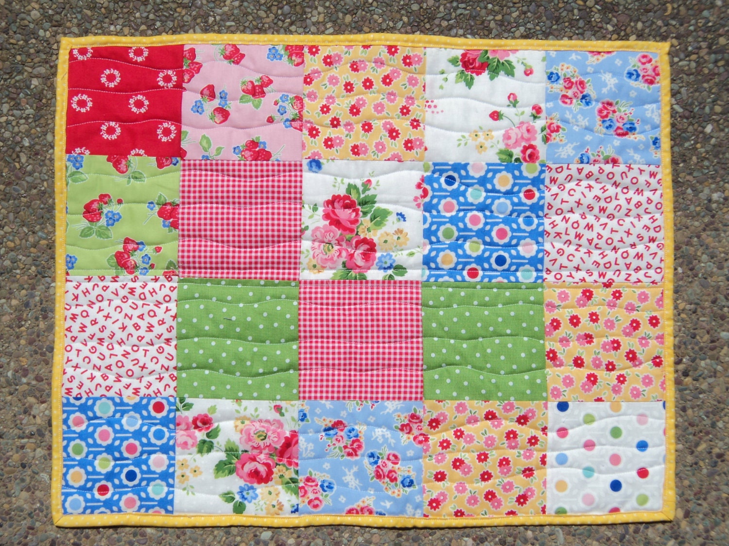 Patchwork Quilted Changing Pad / Tummy Time Mat