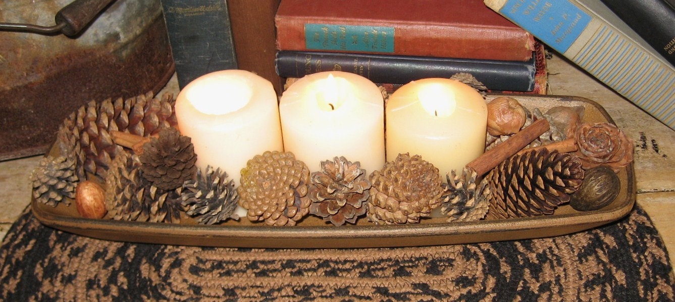 Primitive Wooden Bread/Candle by ThePickledPossum on Etsy