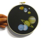 Solar System Planets in embroidery hoop