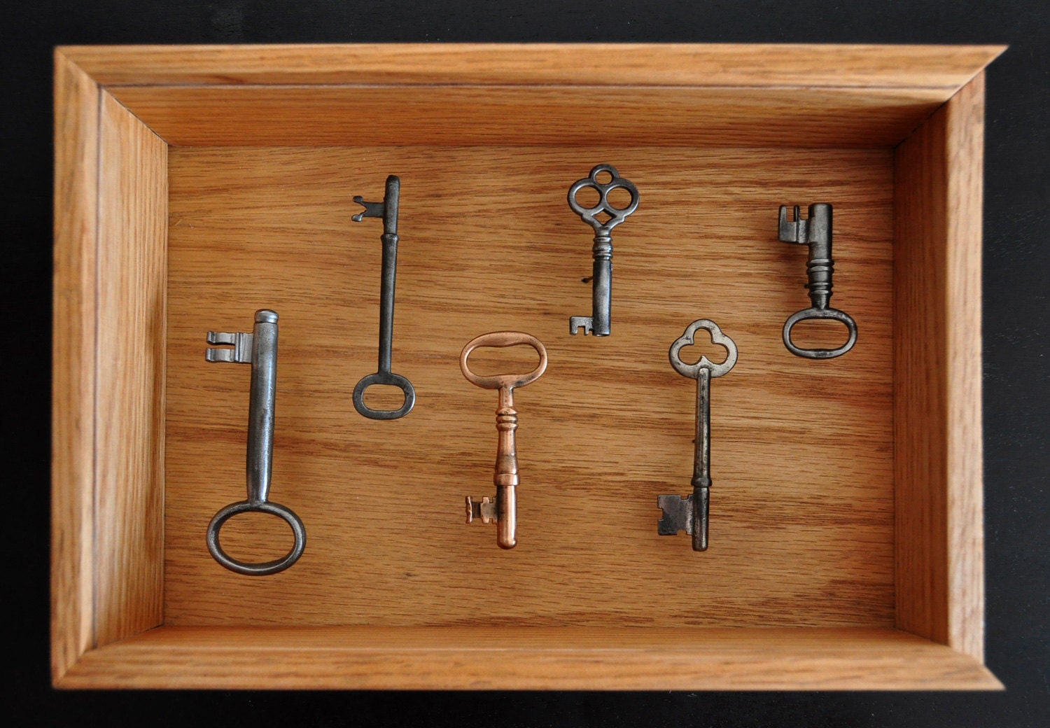 Skeleton Key Shadow Box in Oak Reclaimed by ButternutWoods