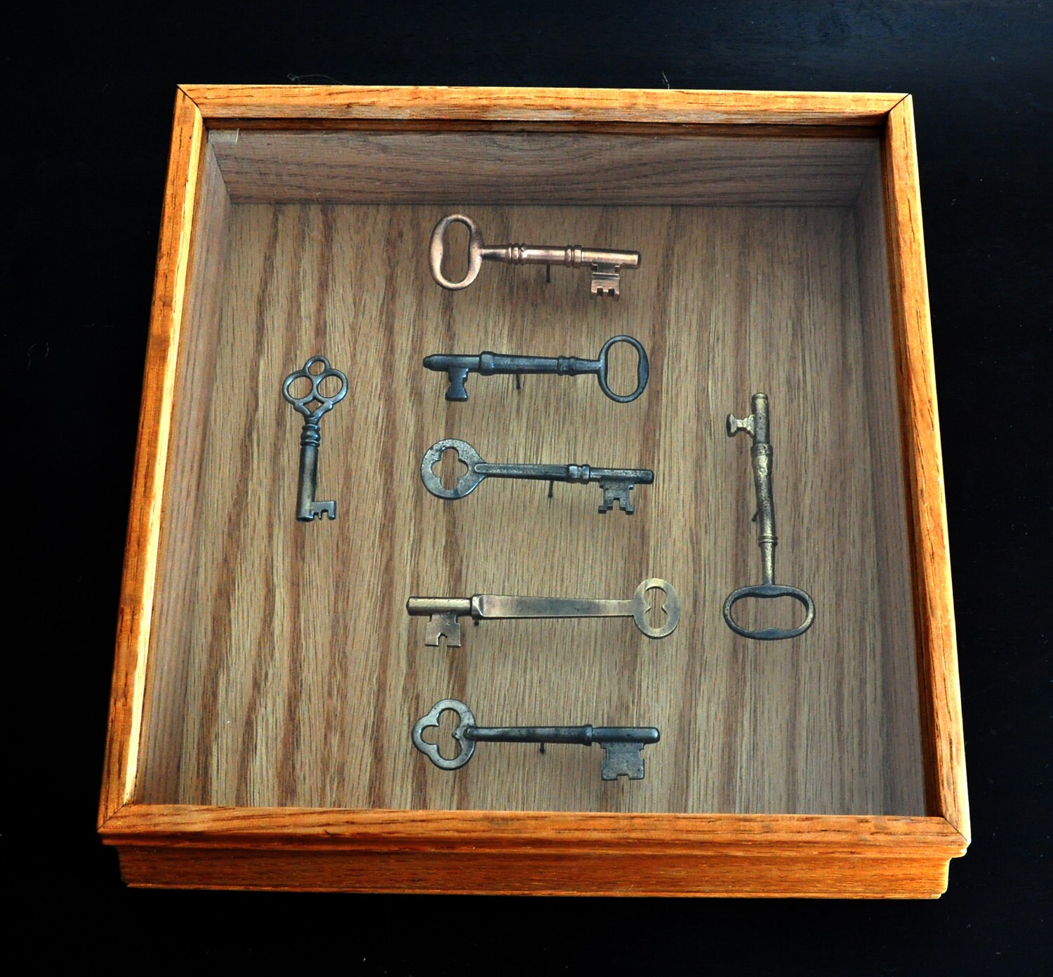 Skeleton Key Shadow Box in Oak Reclaimed by ButternutWoods