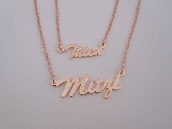 Personalized Mini Rose Gold Name Necklace