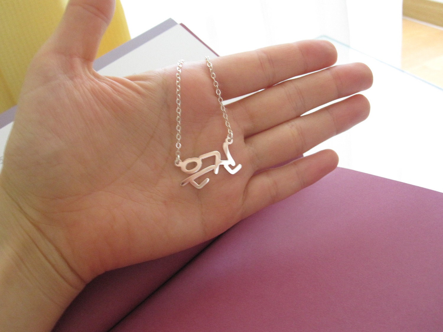 Personalized Sterling Silver Korean Name Necklace