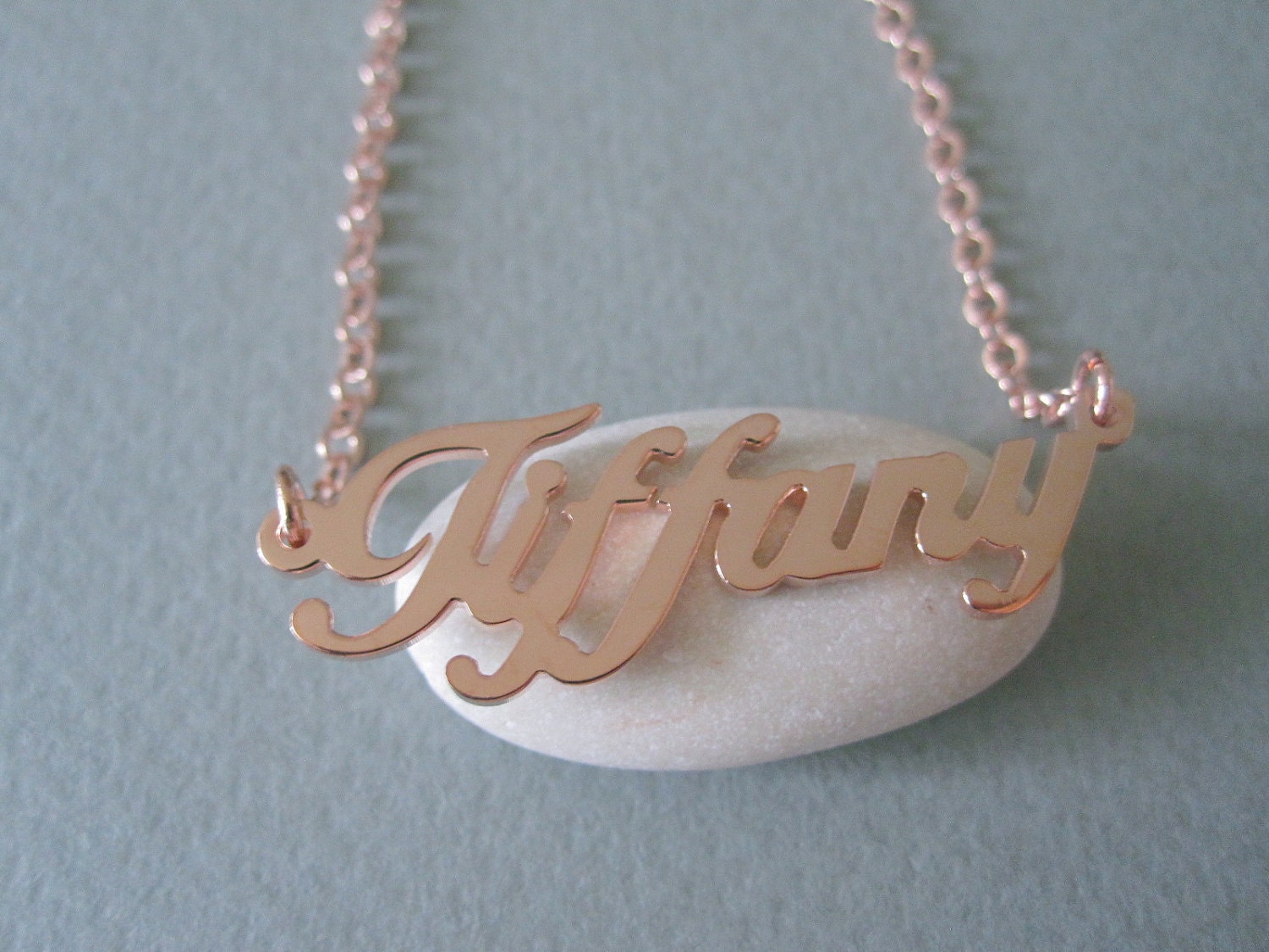 Personalized Rose Gold Name Necklace by SpeciallyForU on Etsy